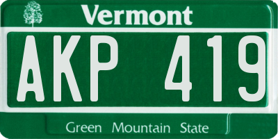VT license plate AKP419