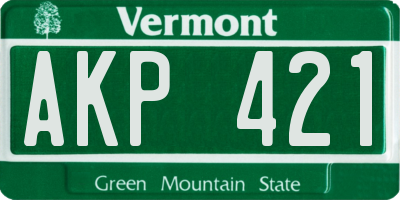 VT license plate AKP421