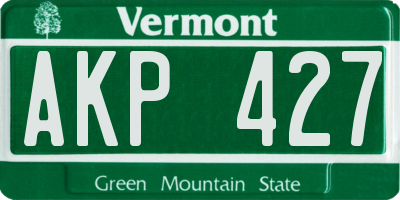 VT license plate AKP427