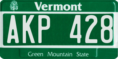 VT license plate AKP428