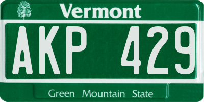 VT license plate AKP429