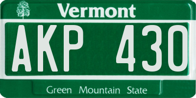 VT license plate AKP430