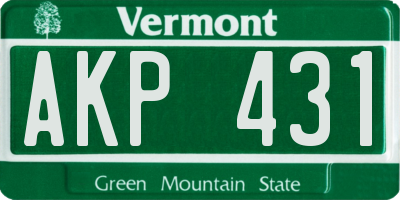 VT license plate AKP431