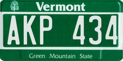 VT license plate AKP434