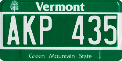 VT license plate AKP435