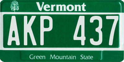 VT license plate AKP437