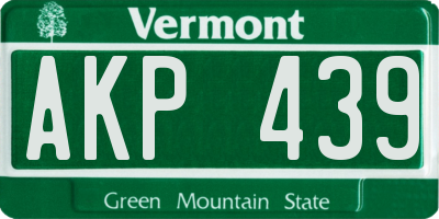 VT license plate AKP439