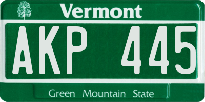VT license plate AKP445