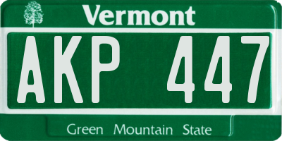 VT license plate AKP447