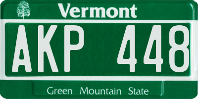 VT license plate AKP448