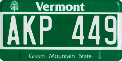 VT license plate AKP449