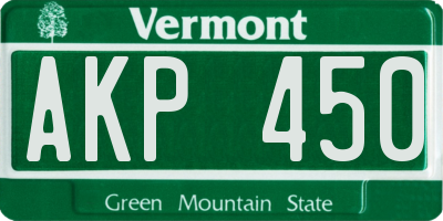 VT license plate AKP450