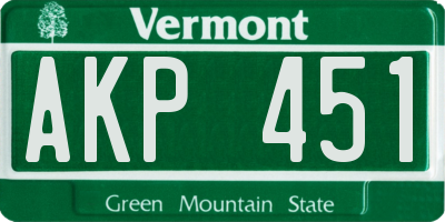 VT license plate AKP451