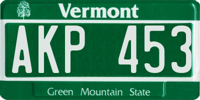 VT license plate AKP453