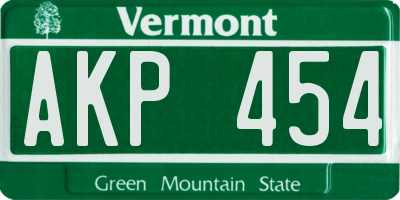 VT license plate AKP454