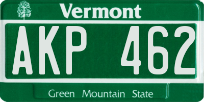 VT license plate AKP462