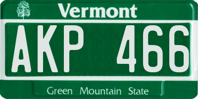 VT license plate AKP466