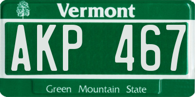 VT license plate AKP467