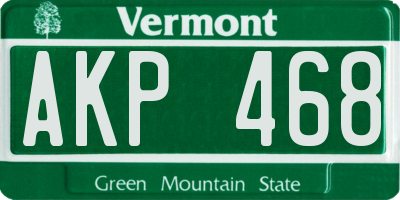 VT license plate AKP468