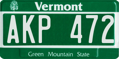 VT license plate AKP472