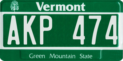 VT license plate AKP474