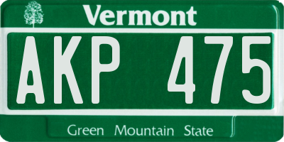 VT license plate AKP475
