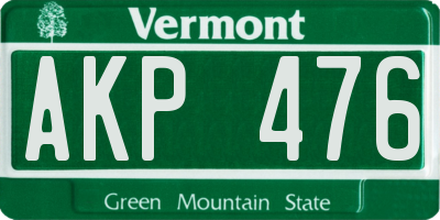 VT license plate AKP476