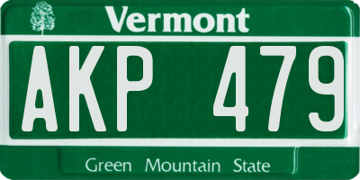VT license plate AKP479