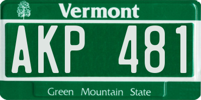 VT license plate AKP481