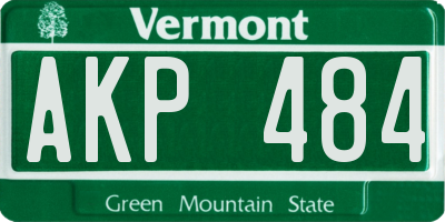 VT license plate AKP484