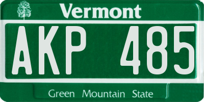 VT license plate AKP485