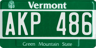 VT license plate AKP486