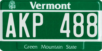 VT license plate AKP488