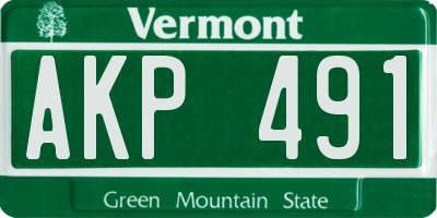 VT license plate AKP491
