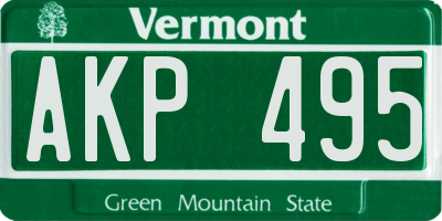 VT license plate AKP495