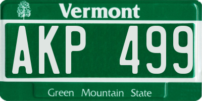 VT license plate AKP499