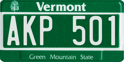 VT license plate AKP501