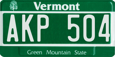 VT license plate AKP504