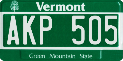 VT license plate AKP505