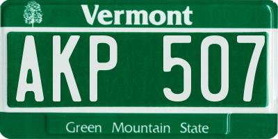 VT license plate AKP507