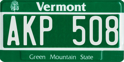 VT license plate AKP508