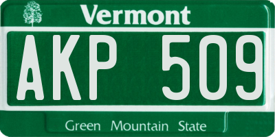 VT license plate AKP509