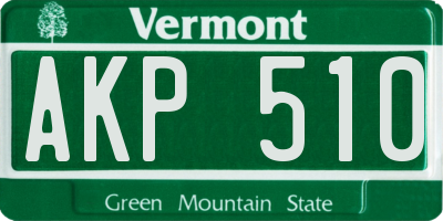 VT license plate AKP510
