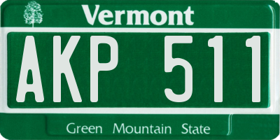 VT license plate AKP511