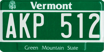 VT license plate AKP512