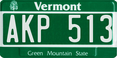 VT license plate AKP513