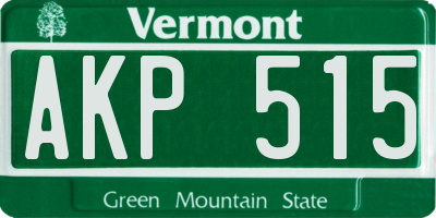VT license plate AKP515