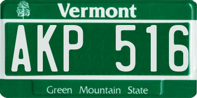 VT license plate AKP516