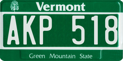 VT license plate AKP518