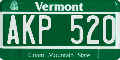 VT license plate AKP520